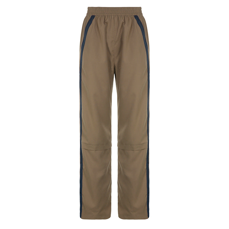 Men's Retro Jogger Trousers with Contrast Stripes – Casual Cut