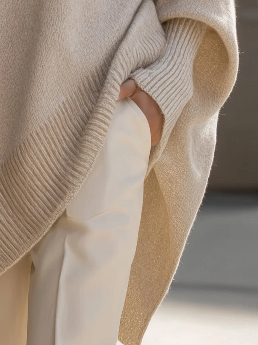 Women's Oversized Knit Sweater – Loose and Thick Fit