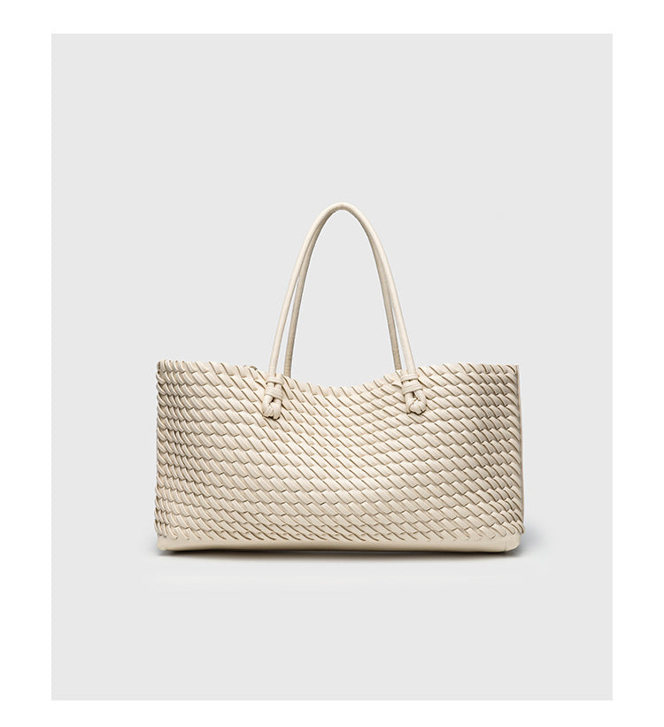 Women's Braided Tote Bag – Structured Rectangular Shape