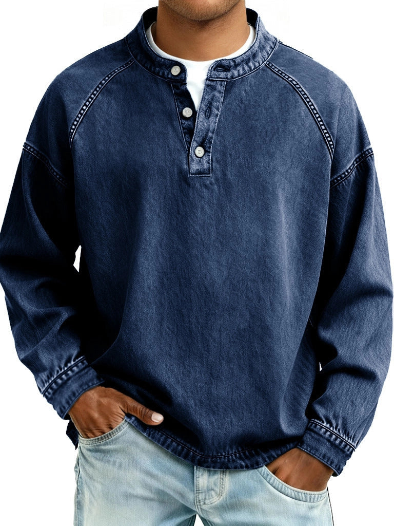 Casual Men's Long-Sleeve Shirt – Vintage Loose Fit