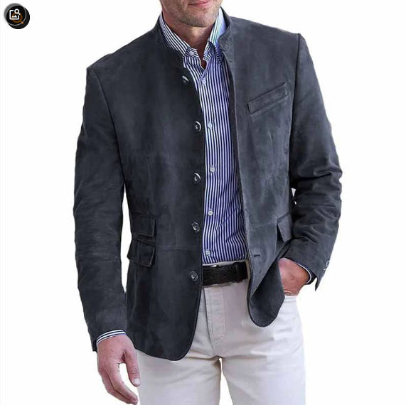 Men's Casual Blazer - Straight Collar and Soft, Relaxed Fit