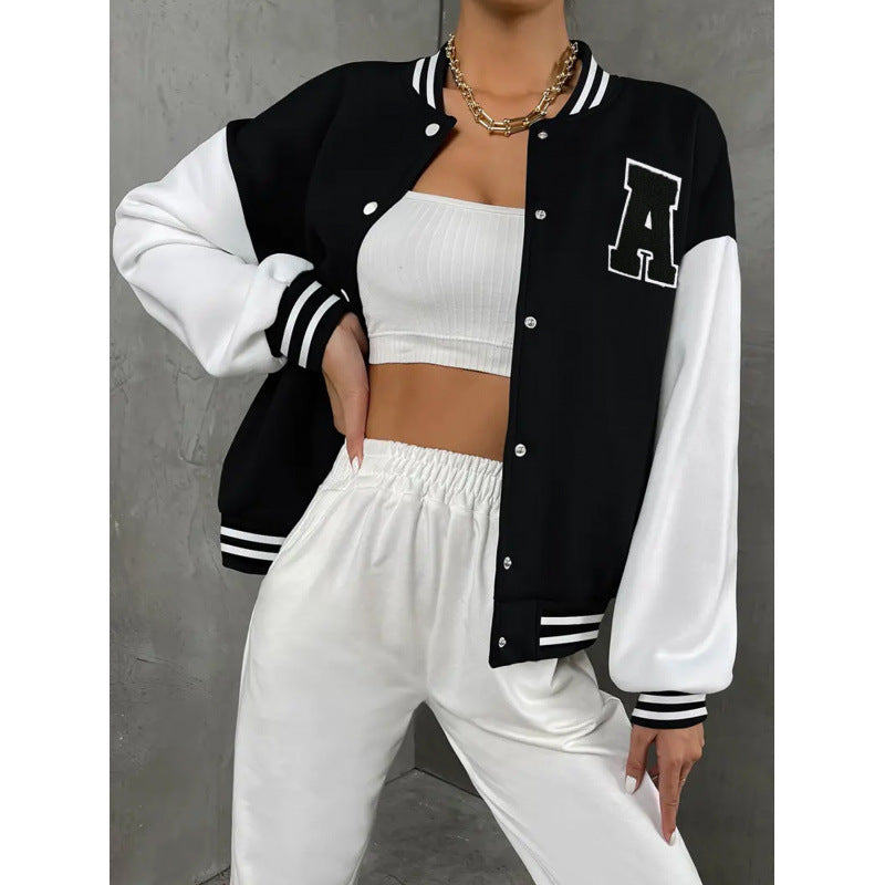 Women's Varsity Cardigan Jacket – Relaxed Baseball Fit