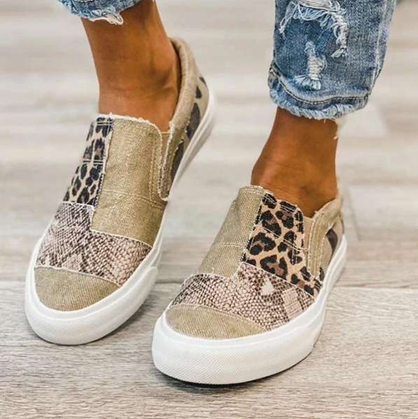 Women's Canvas Slip-On Sneakers – Flexible Upper, Easy to Slip On