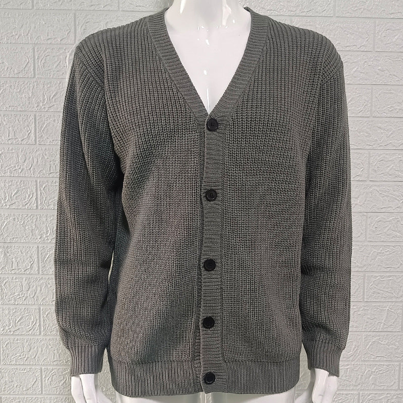 Men's Knit Cardigan – Fitted Buttoned V-Neck