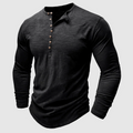 Long-Sleeve Cotton Men's Henley – Modern Relaxed Fit