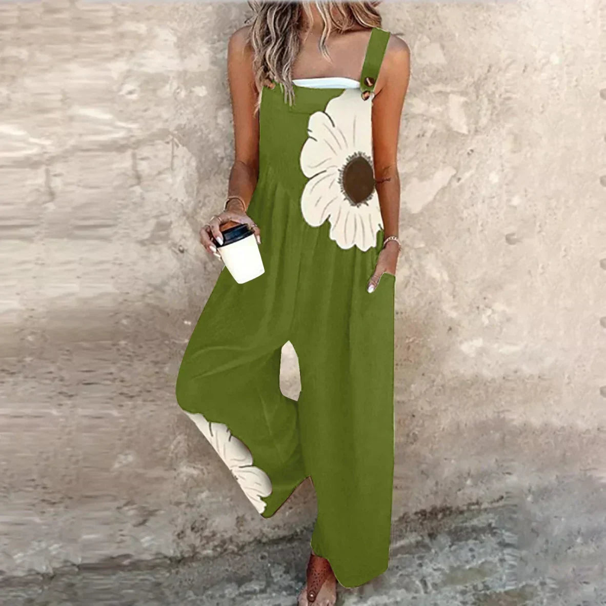 Women's Vintage-Print Jumpsuit – Relaxed Wide Fit