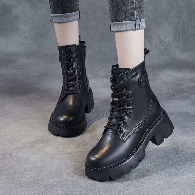 Women's High-Heel Ankle Boots – Platform, Fleece Lining