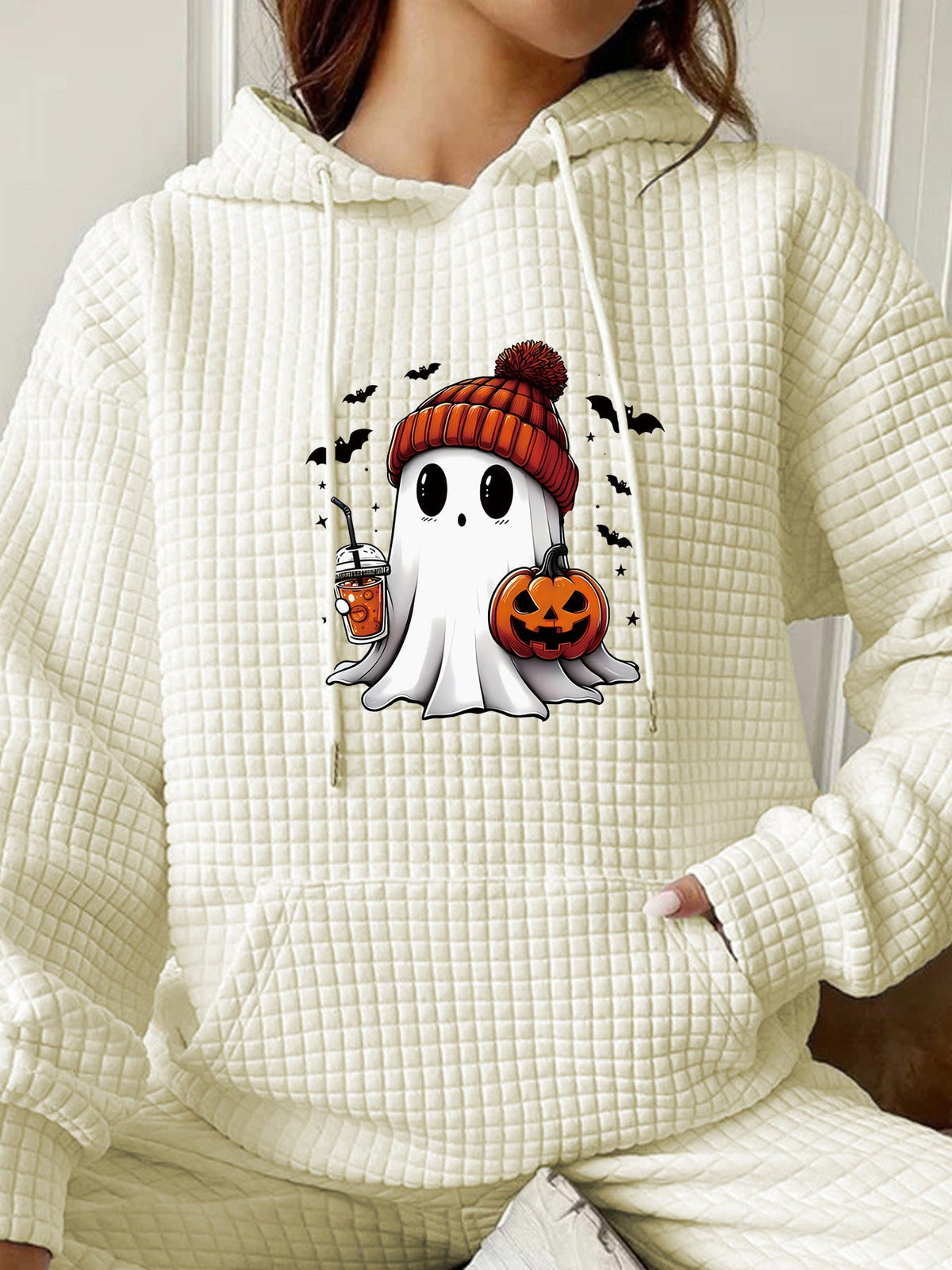Women's Halloween Printed Hoodie – Oversized Fit Long Sleeves