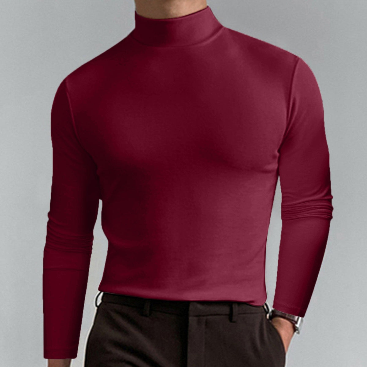 Men's Turtleneck T-Shirt – Classic-Fit Long Sleeve