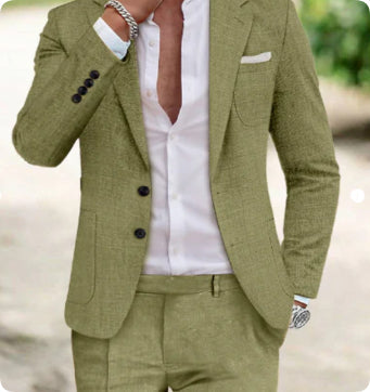 Men's Two-Piece Suit – Digital Print Modern Silhouette