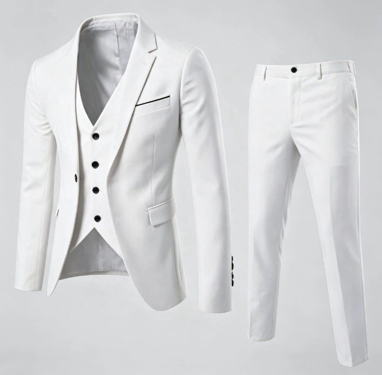 Men's 3-Piece Cotton Suit – Modern Slim Fit