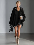 Women's Knit Hooded Sweater – Slim Fit with Contrast Finish
