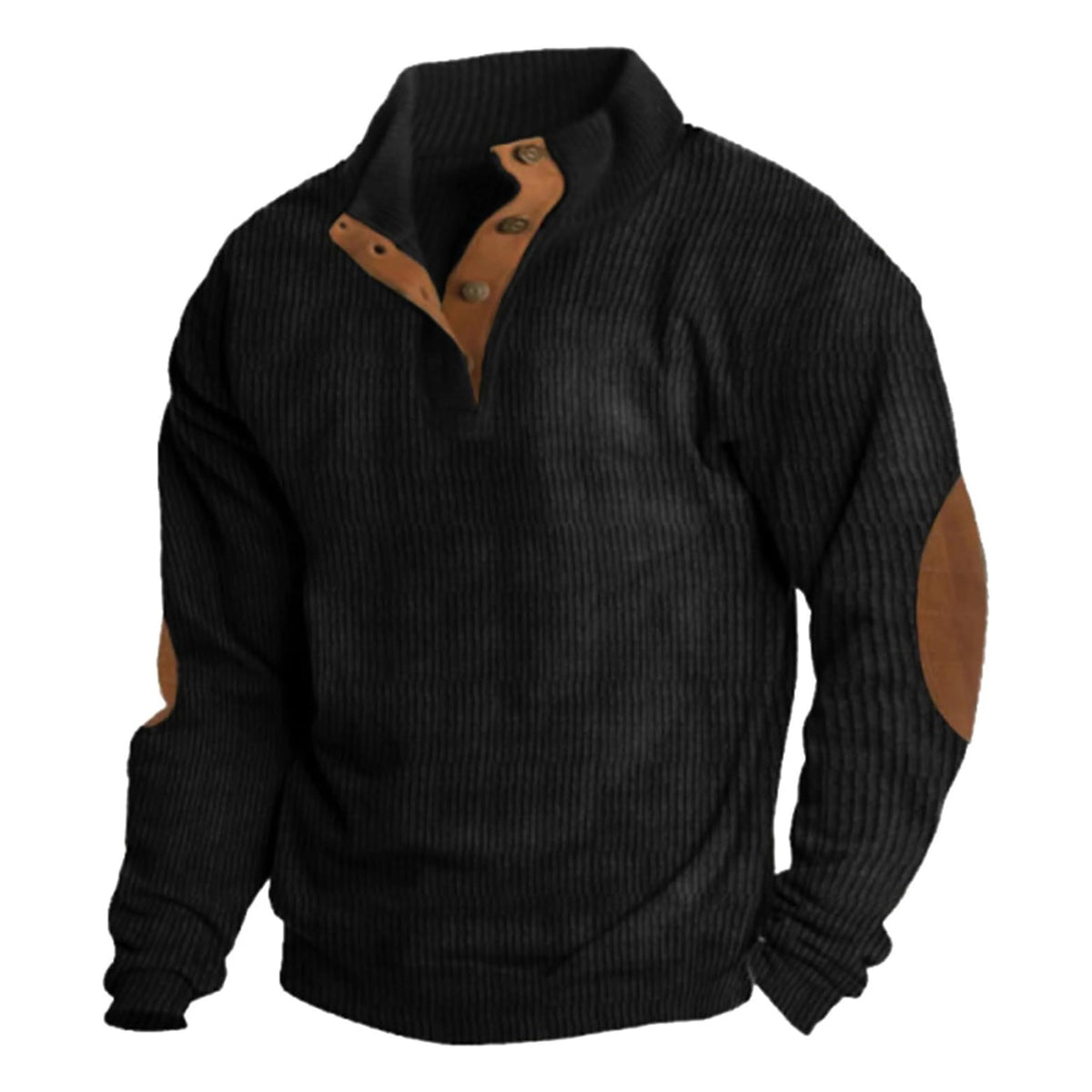 Men's Casual Mock-Neck Sweater - Long Sleeves, Relaxed Fit