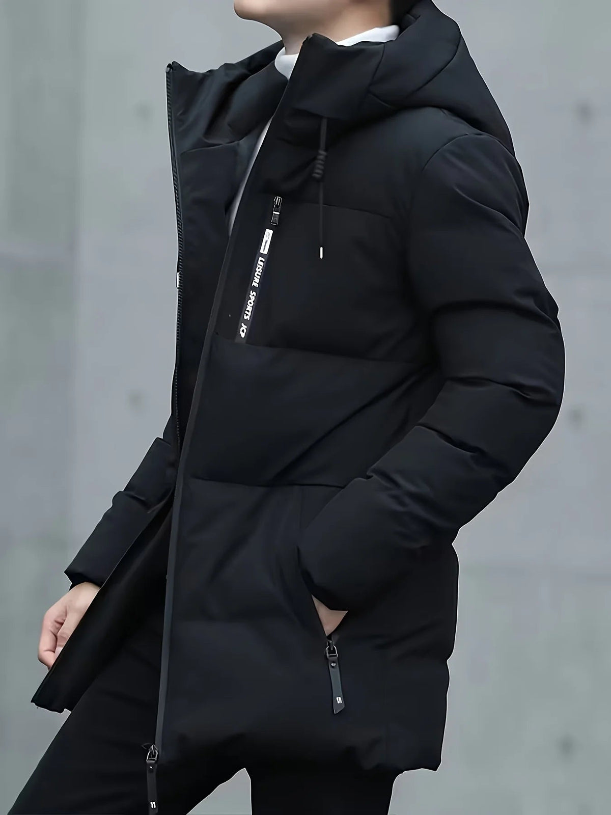 Men's Hooded Down Jacket – Mid-Length Winter Quilted Jacket
