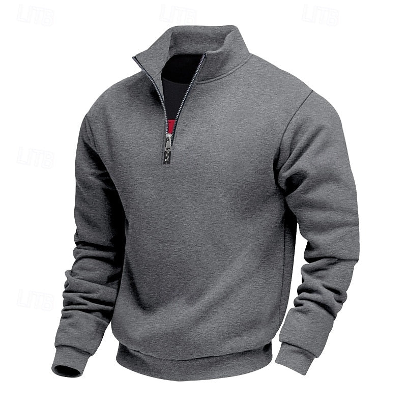 Men's Half-Zip Sweatshirt – Soft Fleece Finish, Relaxed Fit