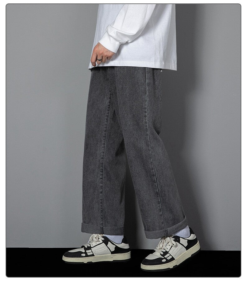 Men's Straight-Leg Jeans – Slimming Effect Mid-Rise