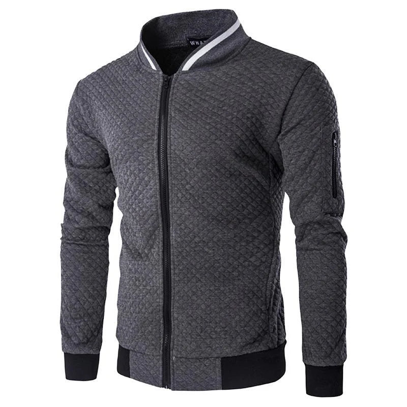 Men's Textured Knit Jacket – Structured Zip Closure