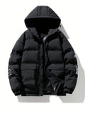 Men's quilted Coat with Hood – Modern Solid-Color Design