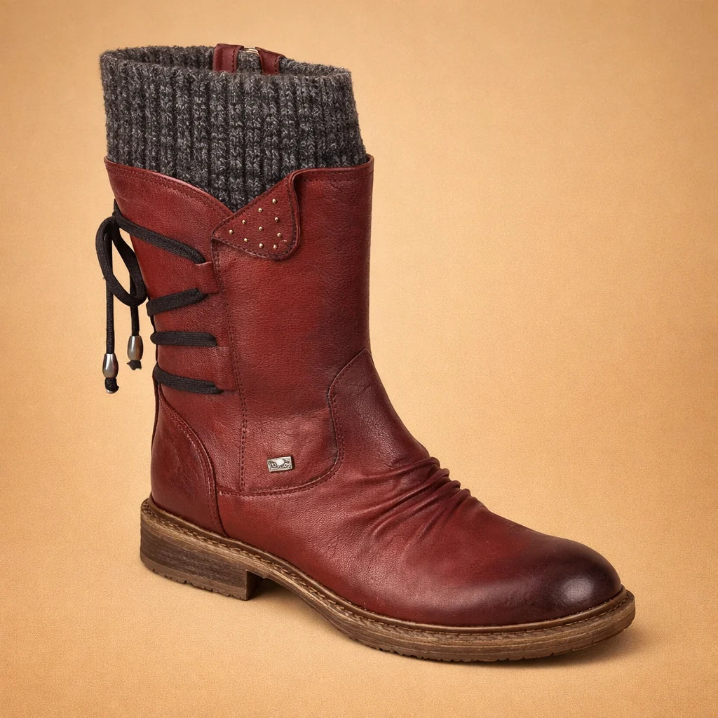 Women's Soft-Shaft Boots – Low Round Heel, Combat Style
