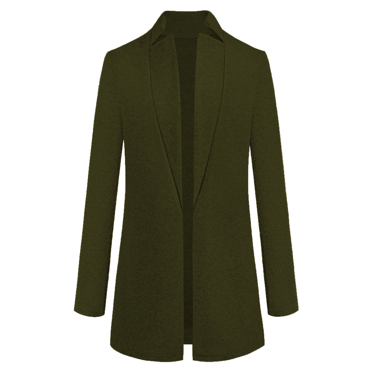 Women's Wool Coat with Stand Collar – Fitted Cardigan Cut
