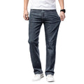 Men's Straight-Leg Denim Jeans – Partial Elastic Waist and Stretch