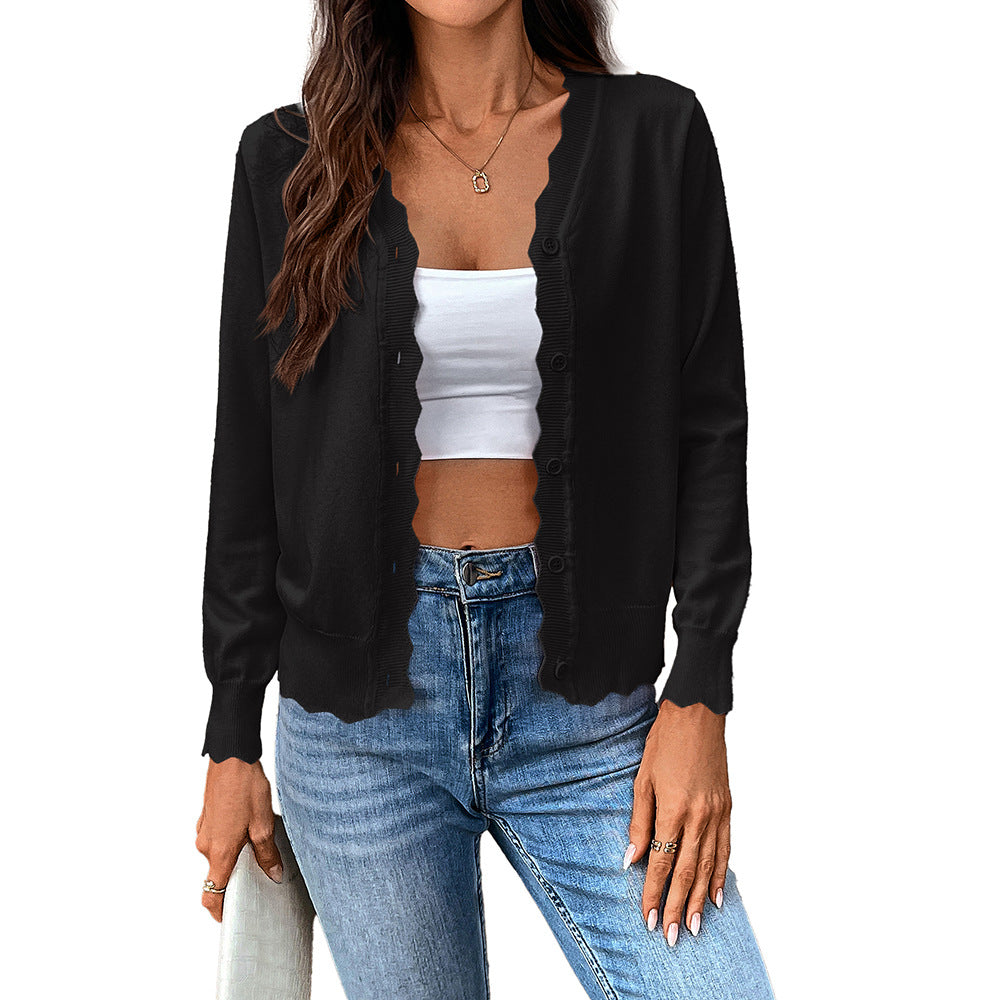 Women's Ice Silk Vest – V-Neck, Lightweight Long-Sleeve Knitwear