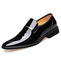 Men's Pointed Toe Loafers – Metal Buckle, Shiny Finish