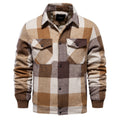 Men's Cotton Jacket – Plaid Pattern, Regular Fit