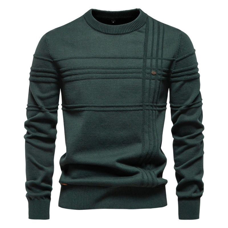 Men's Cotton Crew-Neck Sweater – Timeless Slim Fit