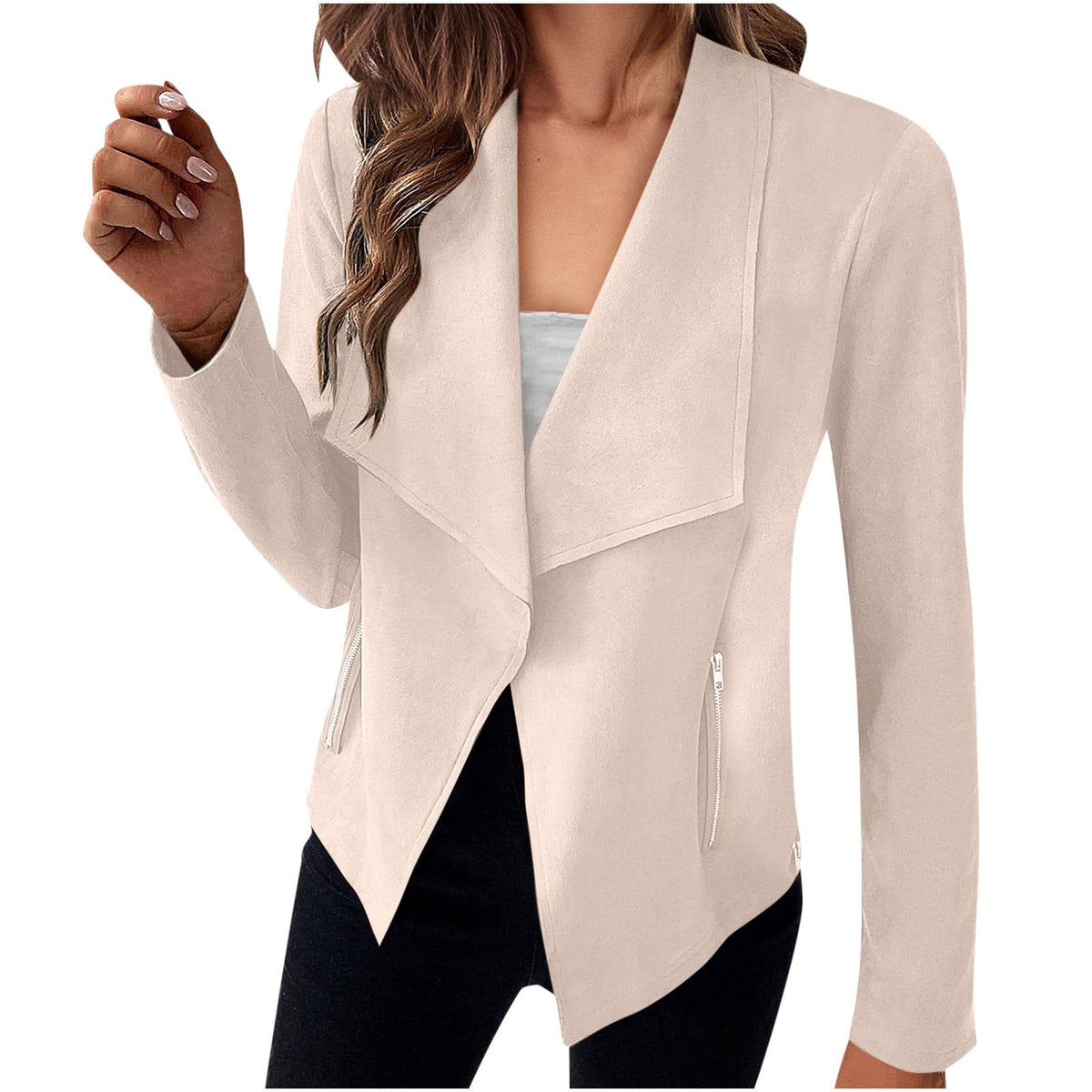 Women's Suede-Look Coat – Classic Long Silhouette