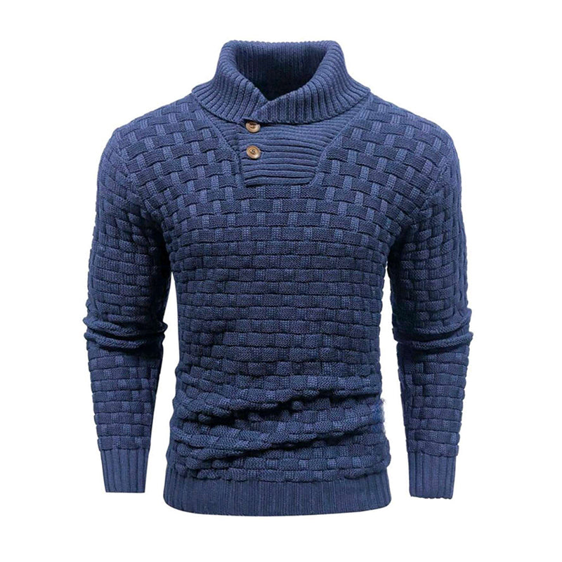 Men's Slim Fit Sweater - Buttoned Neckline Contemporary Finish