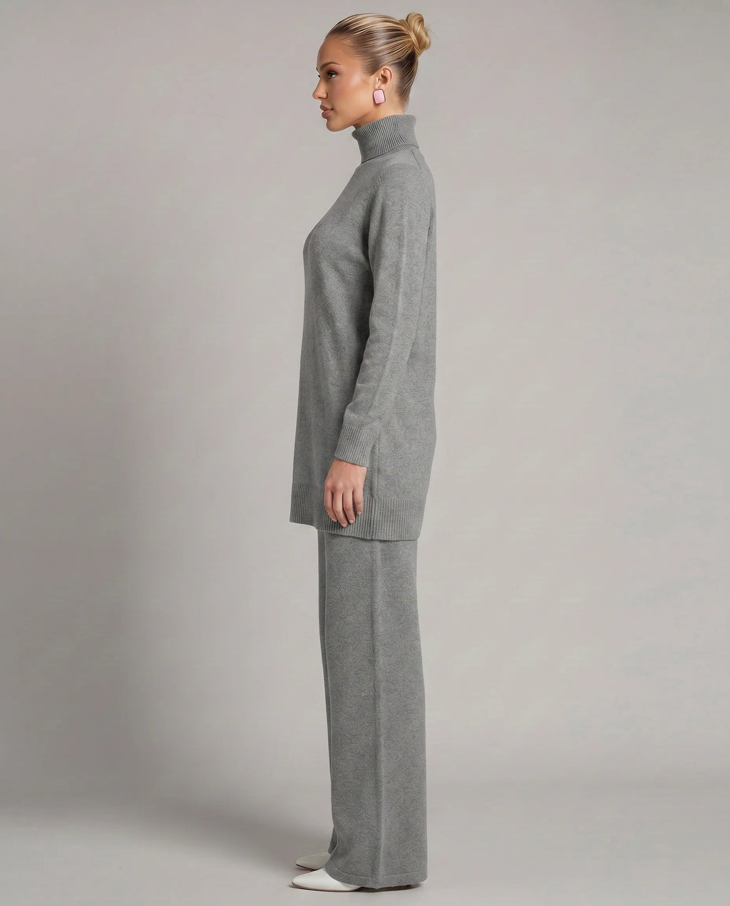 Women's Two-Piece Knit Set – Relaxed Fit, Wide Leg