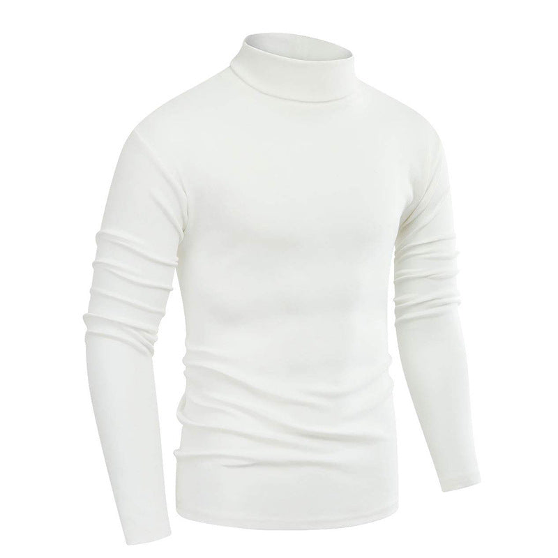 Men's Long-Sleeved Top with Funnel Neck – Warm Fleece Interior