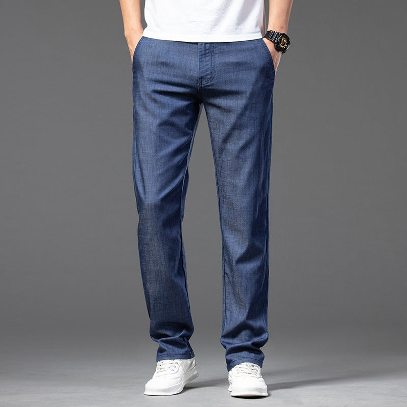 Men's Lyocell Trousers – Lightweight Relaxed Straight Fit