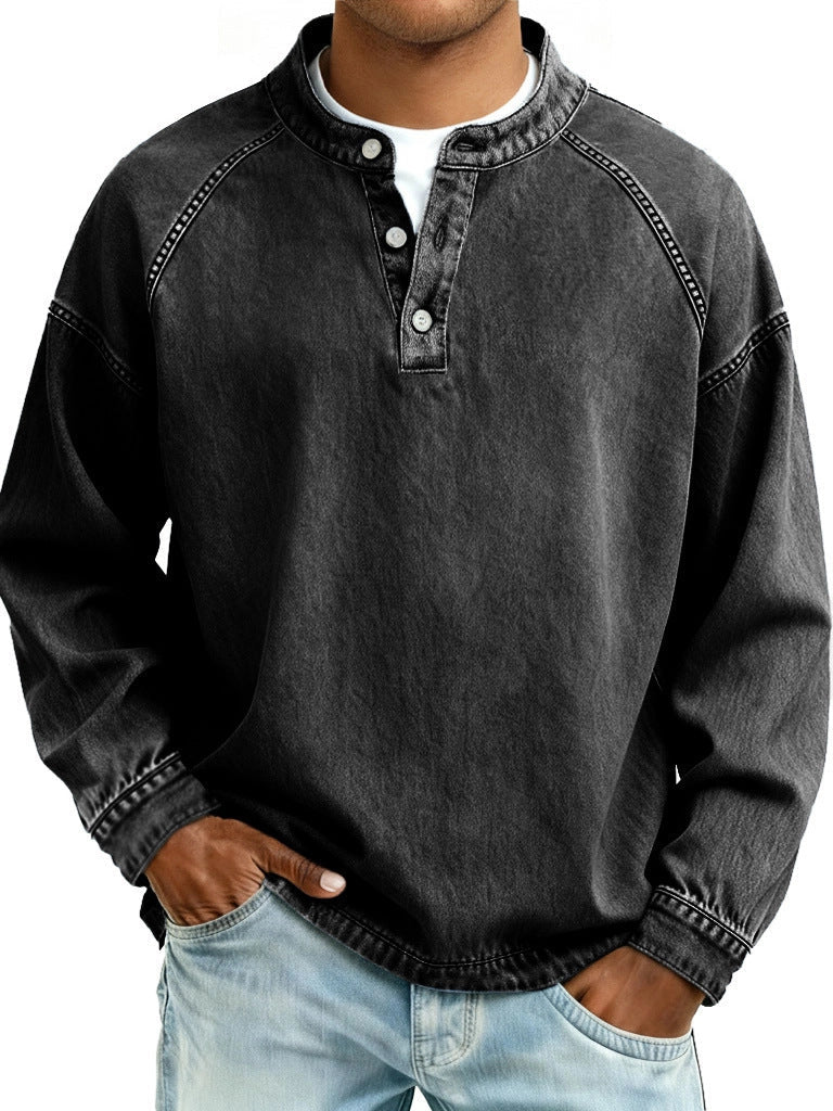 Casual Men's Long-Sleeve Shirt – Vintage Loose Fit