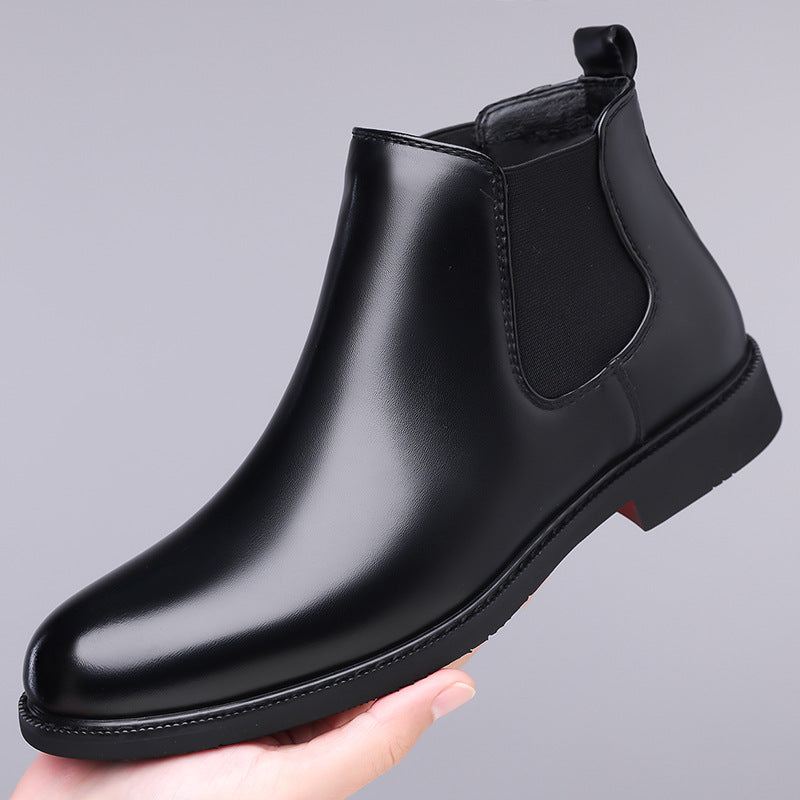 Men's Boot – Faux Leather with Fleece Lining, Outdoor-Ready
