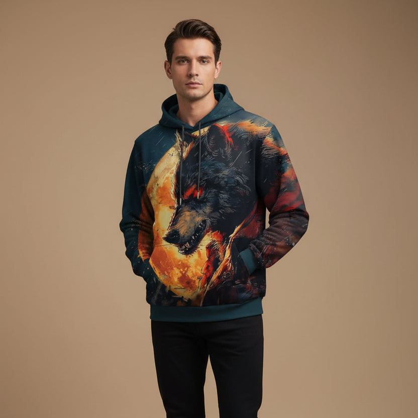 Men's 3D Halloween Hoodie – Loose-Fit Pumpkin Design