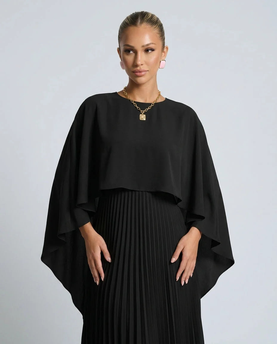 Women's Maxi Dress with Batwing Sleeves, Relaxed Fit.