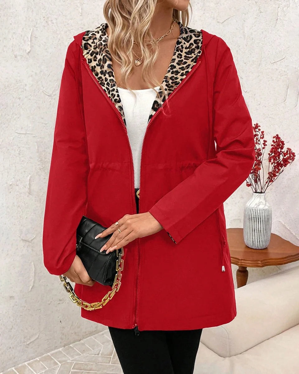 Women's Hooded Reversible Jacket - Casual double-sided design