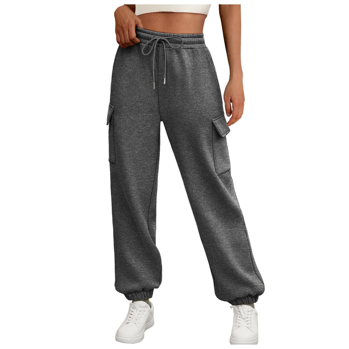 Women's Cargo Jogger Trousers – Relaxed Fit with Fleece Lining