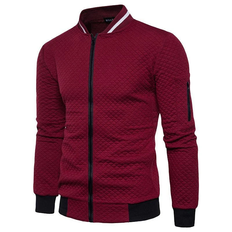 Men's Textured Knit Jacket – Structured Zip Closure