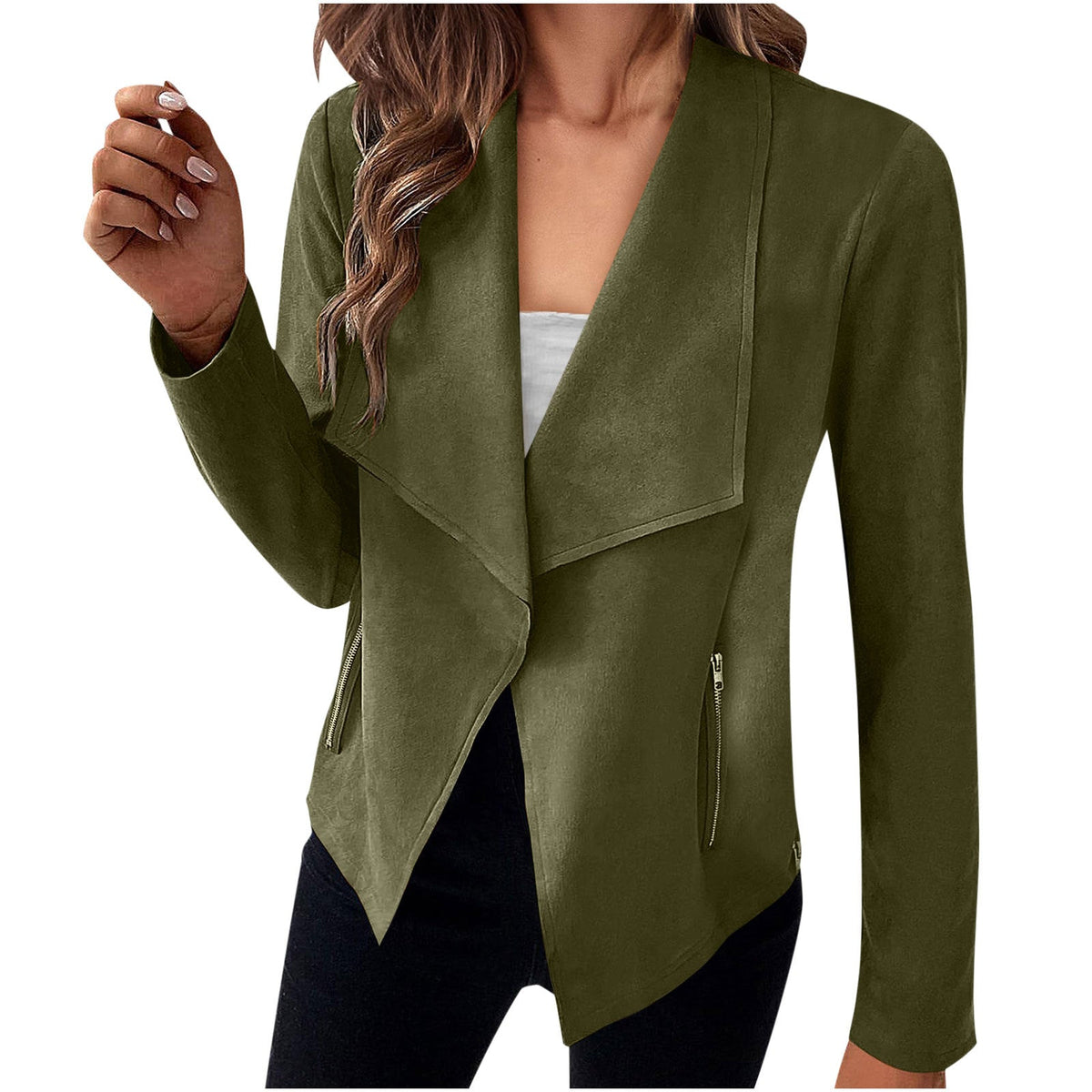 Women's Suede-Look Coat – Classic Long Silhouette