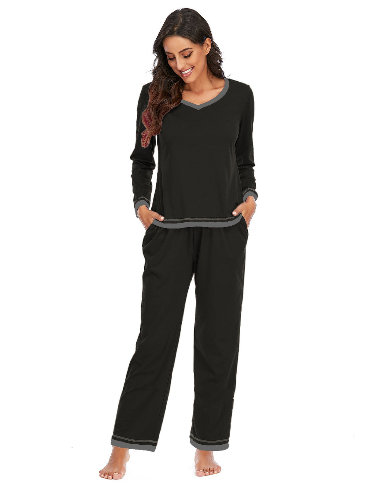 Cotton Women’s Pajama Set – Long-Sleeve Two-Piece Set