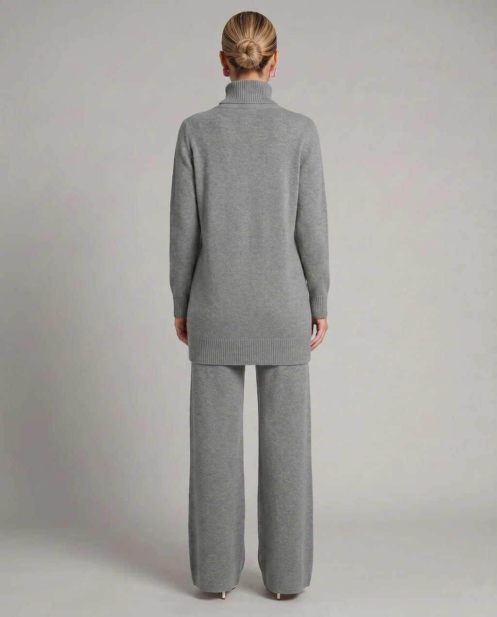 Women's Two-Piece Knit Set – Relaxed Fit, Wide Leg
