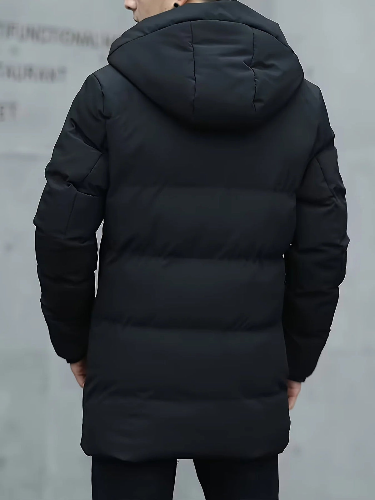Men's Hooded Down Jacket – Mid-Length Winter Quilted Jacket