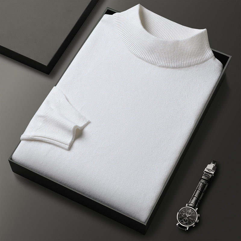 Men's Slim-Fit Knit Sweater – Thick Stand-Up Collar