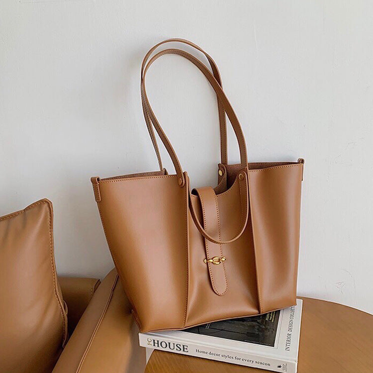 Women's Genuine Leather Tote Bag – Large Structured Elegant Design