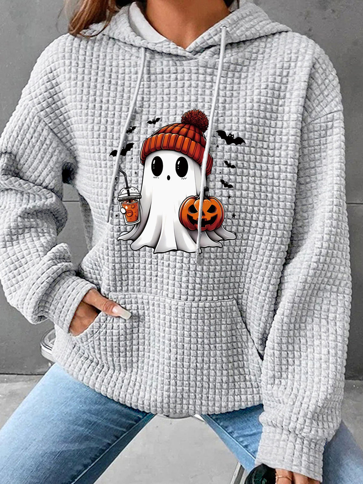 Women's Halloween Printed Hoodie – Oversized Fit Long Sleeves