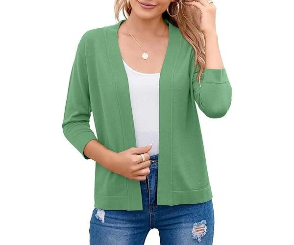 Women's Knit Cardigan – Short, Open Front