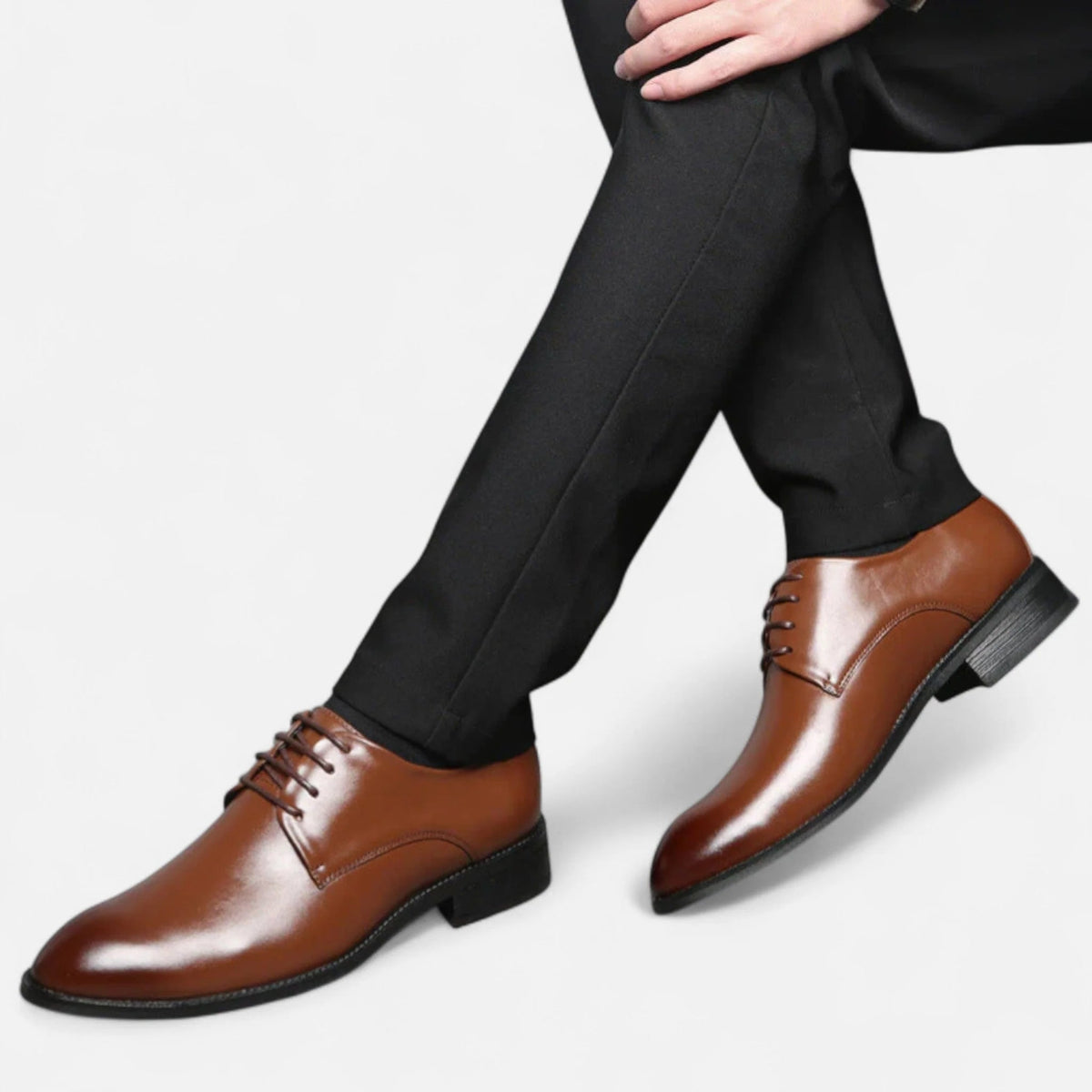 Men's Cowhide Leather Derby Shoes – Classic Laces and Comfort